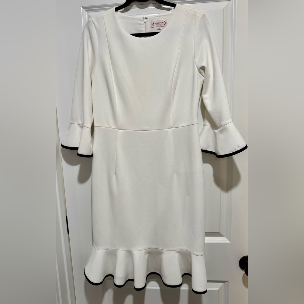 Nanette Lepore Bella Donna White Dress with Black Accents